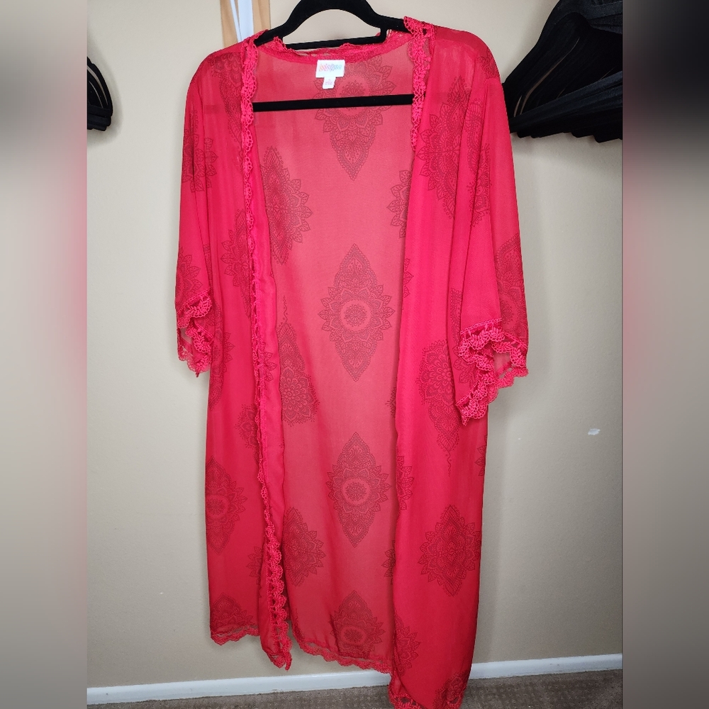 Red Sheer Kimono
